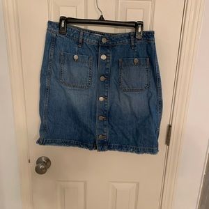 Loft Button Front Denim Skirt